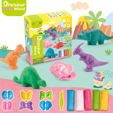 DINOSAUR WORLD 5 COLOR DOUGH SETS FOR KIDS